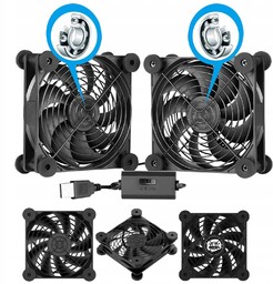 Podwójny Wentylator Pc Usb Prędkości Regulowana Radiator Komputera