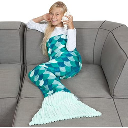 Miękki koc syrenki, pled z mikrofibry dla dzieci,