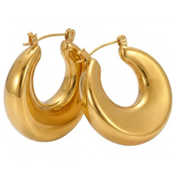 Kolczyki Damskie Kolczyki Złote Podkowa Stal Szlachetna Kolczyki