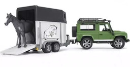 Land Rover z przyczepą dla konia i figurką