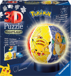 Ravensburger, puzzle 3D, Kule, Świecąca Kula Pokemon, 72