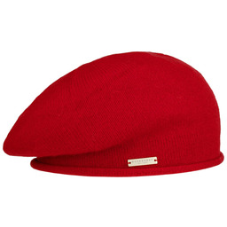Beret Baskijski z Kaszmirem Lasuna by Seeberger, czerwony,