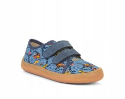 Froddo Trampki chłopięce Canvas Denim+ Barefoot niebieskie auta