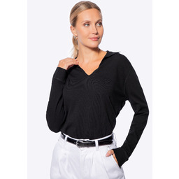 Sweter damski z dekoltem V-neck czarny