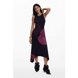 Asymetryczna sukienka makowa