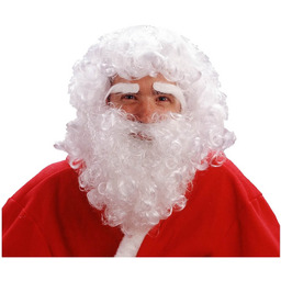 Peruka Mikołaj z brodą i brwiami.