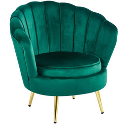 Fotel muszelka ELIF Welur Zieleń #56