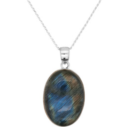 Labradoryt wisiorek oprawiony (ZAW38) Srebro [925]