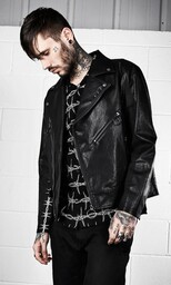 kurtka DISTURBIA - WIRE VEGAN, skóra ekologiczna-XL