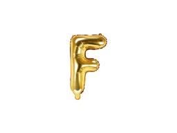 Balon foliowy litera "F" złota - 35 cm