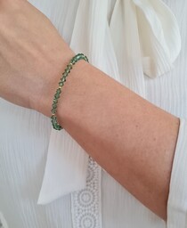 Pakamera Kryształki Swarovski bransoletka zieleń