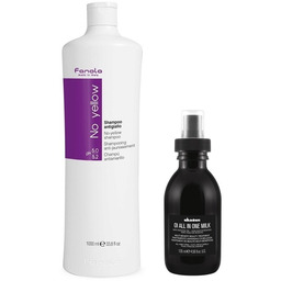 Fanola No Yellow Szampon + Davines Mleczko Zestaw