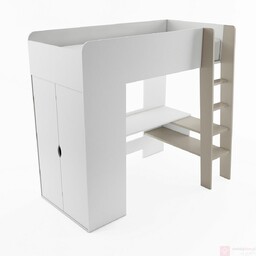 Łóżko piętrowe, biurko i szafa TOM TM-01 Biały