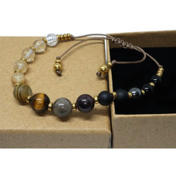 Bransoletka sznurkowa z kamieniami 9118 [023]