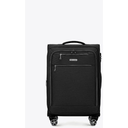 Średnia walizka miękka z poliestru czarna