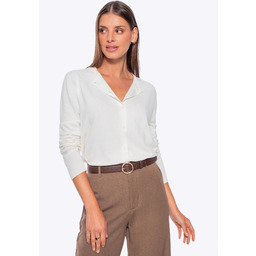 Kardigan damski klasyczny kremowy