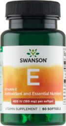 Swanson E, witamina E 400 IU, 60 kapsułek
