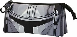 The Mandalorian Helmet -Piórnik Potrójny FAN, Szary, 23
