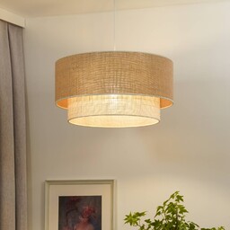Żyrandol Euluna Boho Juta, naturalny brąz/biały, Ø 45