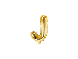 Balon foliowy litera "J" złota - 35 cm