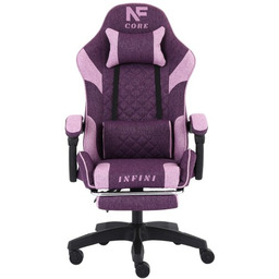 Fotel Gamingowy z podnóżkiem INFINI Core Purple