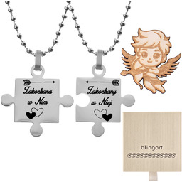 Naszyjniki z GRAWEREM dla PARY puzzle