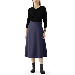 Damska Bawełniana Spódnica Midi Elegancka Rozkloszowana Granatowa XL