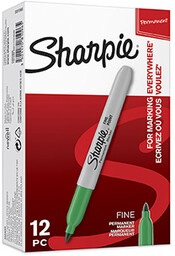 Sharpie S0810960, marker Fine, zielony, 12szt., 0.9mm, permanentny