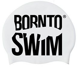Czepek do pływania borntoswim classic silicone czarno/biały