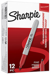 Sharpie S0810940, marker Fine, czerwony, 12szt., 0.9mm, permanentny