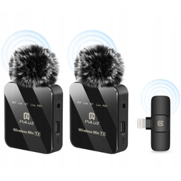 2x Bezprzewodowy Mikrofon Krawatowy Puluz do Telefonu iPhone