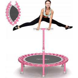 Trampolina Fitness Domowa Mini 102cm Cicha Z Uchwytem