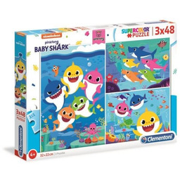 Clementoni, puzzle, Baby Shark, 3x48 el.