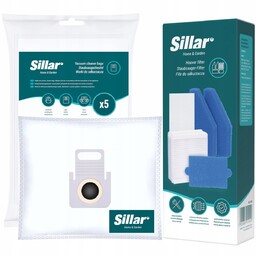5x Worki + zestaw filtrów Sillar do odkurzacza