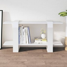 vidaXL Regał na książki, wysoki połysk, biały, 100x30x51