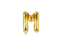 Balon foliowy litera "M" złota - 35 cm