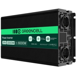 GREENCELL Przetwornica 24V na 230V 3000W/6000W Czysta sinusoida