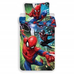 Pościel bawełniana 140x200 Spiderman 2826 Człowiek Pająk nad