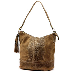 Luka damska listonoszka skóra naturalna wzór krokodyla