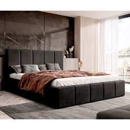 Łóżko tapicerowane z pojemnikiem SFG0116P 140x200 Welur Czarny