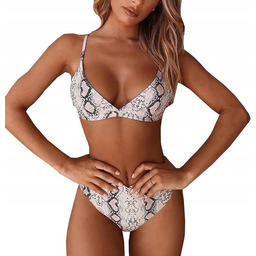 Strój Kąpielowy Dwuczęściowy Kostium Bikini Panterka Figi Wysoki