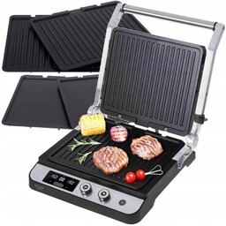 Grill Elektryczny Ogrodowy 3000W Rozkładany 2w1