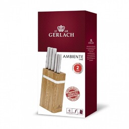 Gerlach Zestaw noży w bloku Ambiente Oak