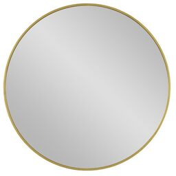 Lustro łazienkowe okrągłe w złotej ramie aluminiowej 80