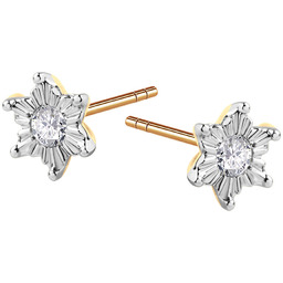 Złote kolczyki z diamentami 14K