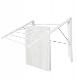 Suszarka ścienna łazienkowa 80 cm biała metalowa naścienna