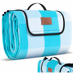 KOC PIKNIKOWY MATA WODOODPORNA TURKUSOWY XXL 200X200 CM