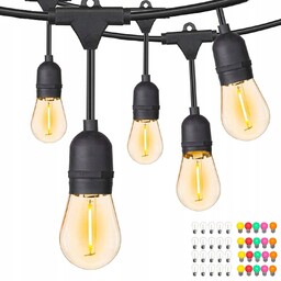 Girlanda ogrodowa 20m 20 żarówek E27 Led wodoszczelna