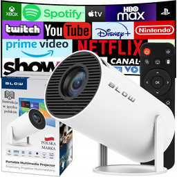 Przenośny Projektor Obrotowy Rzutnik Głośnik Android Smart Tv