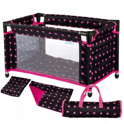 Kinderplay Łóżeczko Dla Lalek Turystyczne Kojec Akcesoria Torba